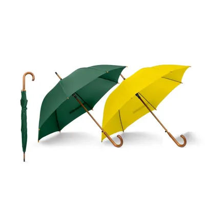 Guarda-chuva em 190T pongee: verde e amarelo