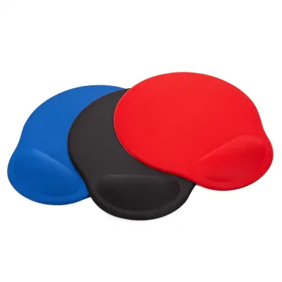 Mouse Pad Ergonômico: azul, preto e vermelho