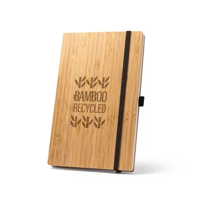 Caderno A5 Capa de Bambu com logo