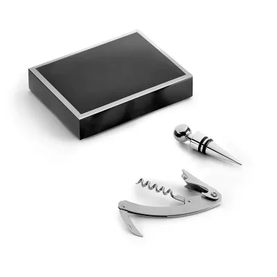 Conjunto para vinho em zinco  na caixa