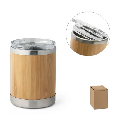 Copo em bambu e aço inox 350 ml