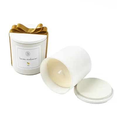 Vela Aromática personalizada com laço duplo de gorgurão