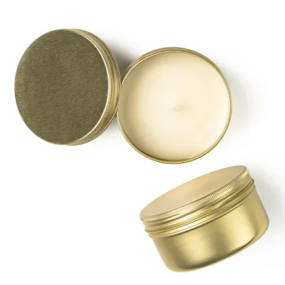 Vela Aromática em lata dourada
