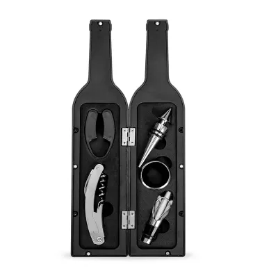 Kit vinho formato garrafa com 5 peças