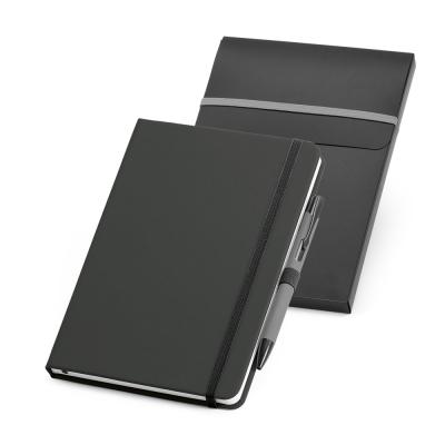 Kit de caderno e esferográfica (preto)