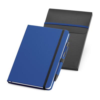 Kit de caderno e esferográfica (azul)