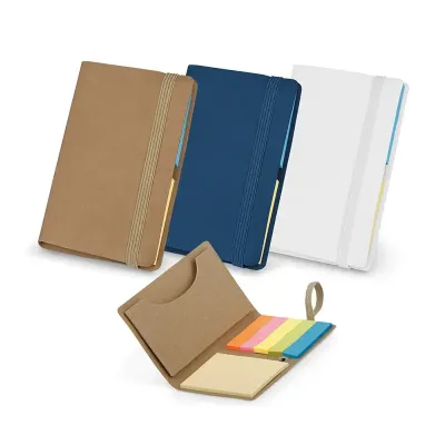Bloco de anotações com adesivos (opções de cores)