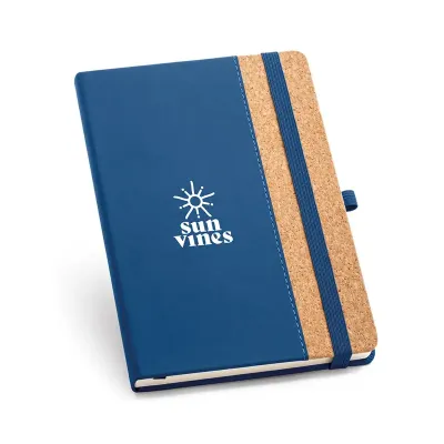 Caderno de anotações azul personalizado