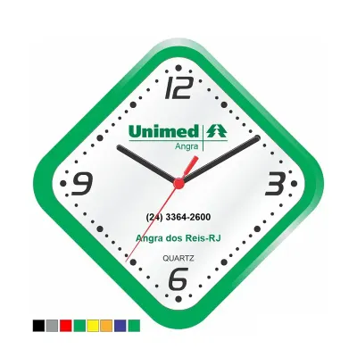 Relógio de Parede em ps injetado, formato losango