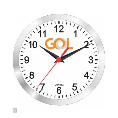 Relógio de Parede em aço escovado