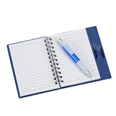 Caderneta Plástica com Caneta Azul