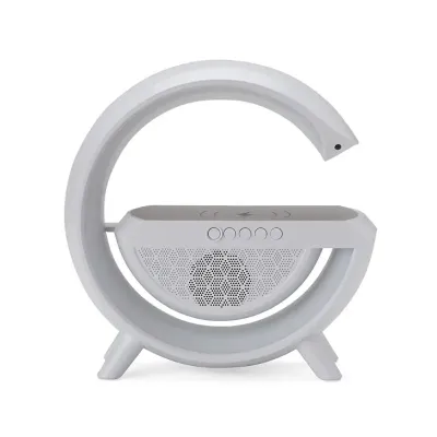 Caixa de som com carregador por indução e luminária