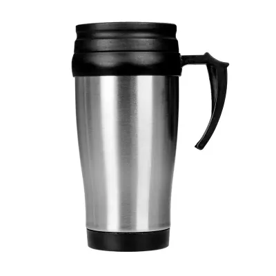 Caneca de inox com detalhes plásticos