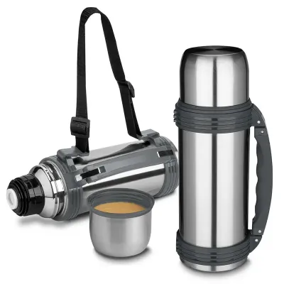 Garrafa térmica em aço inox com parede dupla isolada a vácuo