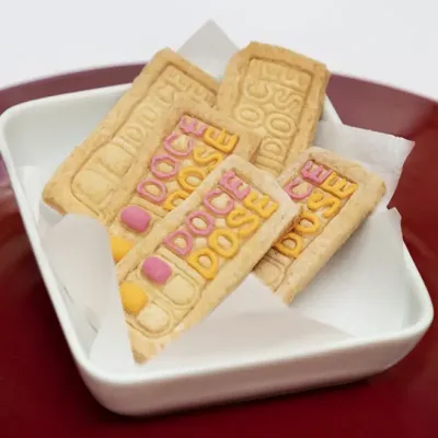 Biscoito Logo Relevo retangular