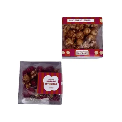 Caixinha de Acrílico com Pipocas Gourmet