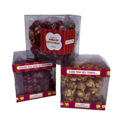 Caixinha de Acrílico com Pipocas Gourmet