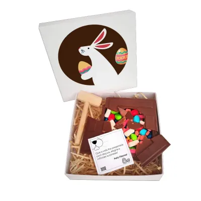 Caixa quebra chocolate marrom Pascoa