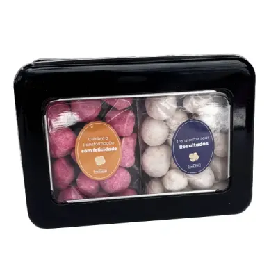 Lata com Visor e Pipocas Gourmet