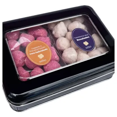 Lata com Visor e Pipocas Gourmet