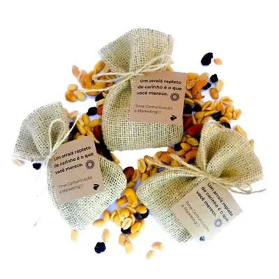 Saquinho de Juta com Mix de Nuts