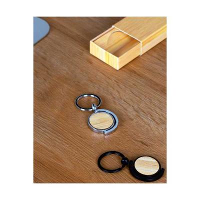 Chaveiro de Metal com Detalhes em Bambu