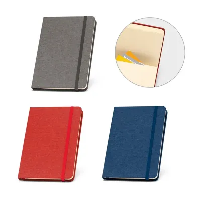 Caderno A5 com capa dura em rPET - opções de cores