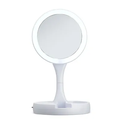 Espelho Dobrável com LED Recarregável e dupla face