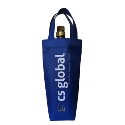 Sacola Azul Personalizada Para Vinho e Garrafas