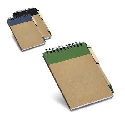 Caderno de bolso espiral com folhas lisas