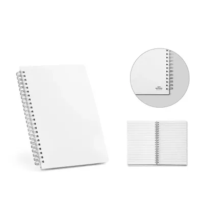 COBEN. Caderno A5 em PP com tratamento antibacteriano com folhas pautadas