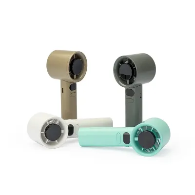 Mini ventilador recarregável em plástico e metal