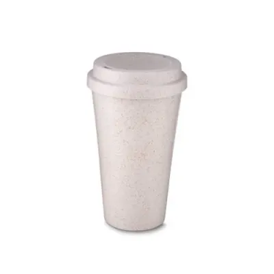 Copo fibra de arroz 550ml com tampa de bocal