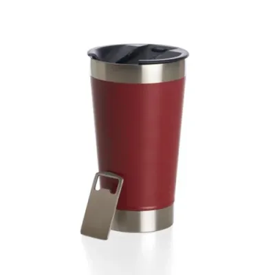 Copo Térmico Vermelho 500ml com Abridor
