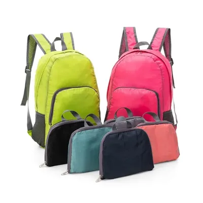 Mochila dobrável poliéster opções de cores