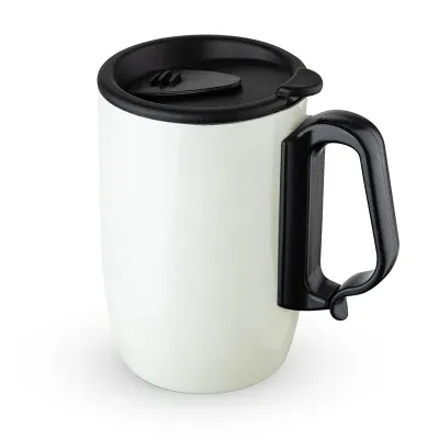 Caneca Inox Parede Dupla 350 ml Branca