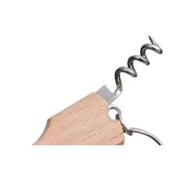 Chaveiro multifunções em madeira com abridor