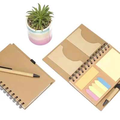 Caderno Ecológico com Autoadesivos e Caneta