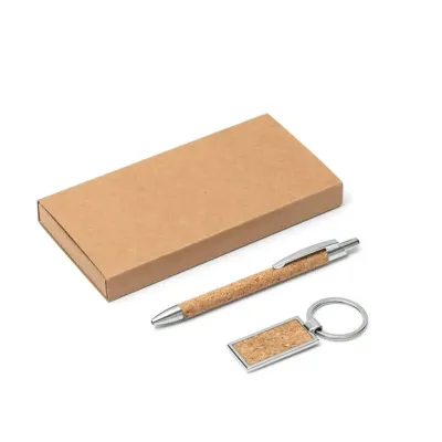 Kit Caneta e Chaveiro Cortiça Ecológico