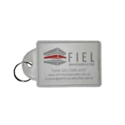 Chaveiros imobiliários em plástico com personalização em silk 