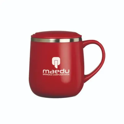 Caneca Vermelha com Tampa