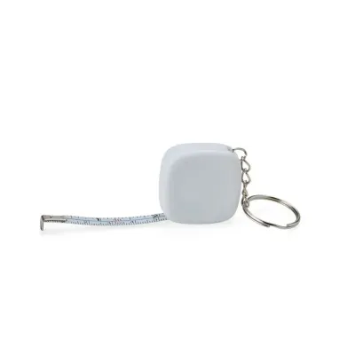 Chaveiro com trena de plástico branco