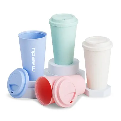 Copo Fibra de Bambu 450ml - opções de cores