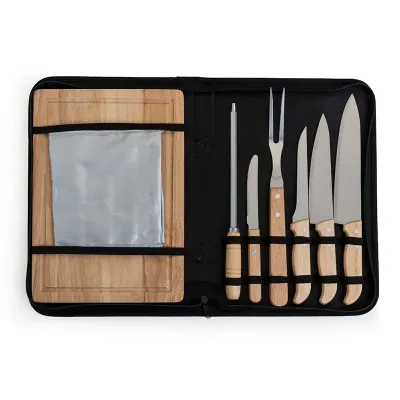 Kit Churrasco com 8 peças em estojo