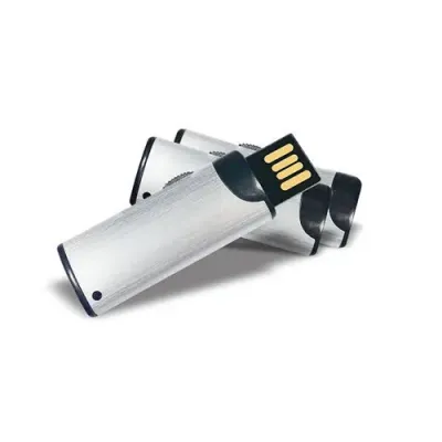 Pen Drive Retrátil Escovado, modelo tradicional