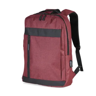 Mochila de Nylon USB 21L Promoconal vermelha