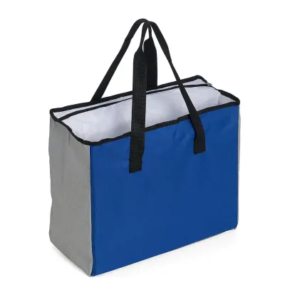 Sacola Poliéster 25L com Bolso Térmico azul