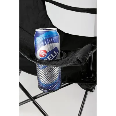 Cadeira em 600D dobrável com suporte em rede para squeeze.
