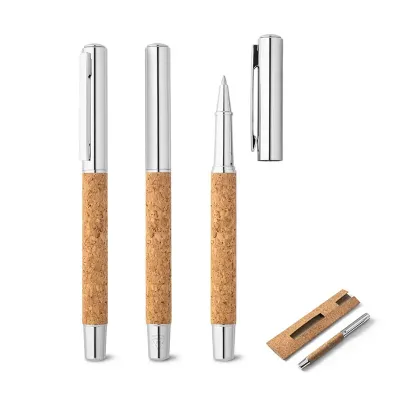 Roller com corpo em aço inox 90% reciclado e cortiça, com clipe