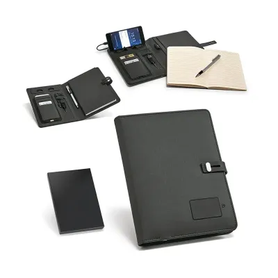 Pasta A5 em sintético com bateria portátil embutida 